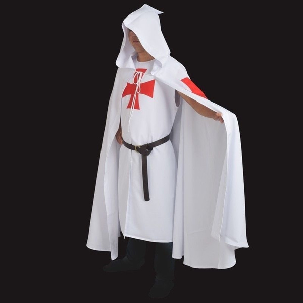 Theater Apparel Reenactment Medieval Cloak & Tunic Hood Crusader Costume