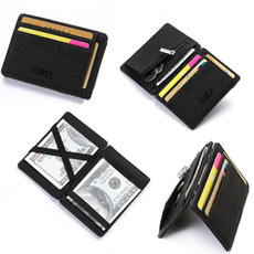 Magic Wallet Money Clip Zipper Coins Purse Leather Men Women Creative Wallet Card Cases Purse