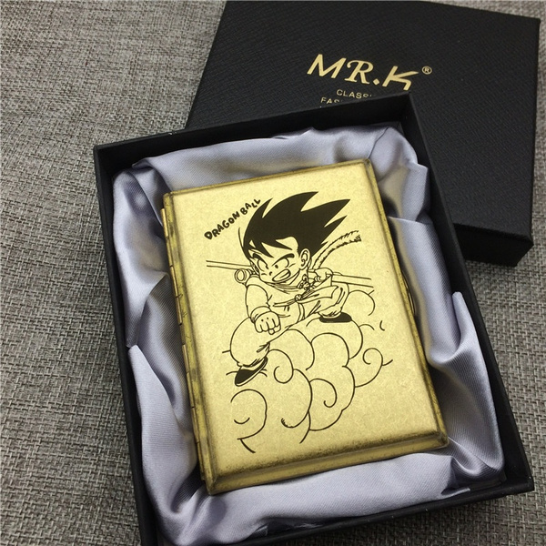 MR.K Vintage Style Dragon Ball Goku Ride Dragon / Ride Cloud Male Brass 16  Regular Cigarettes Case Boxes Smoking Accessaries Smoke Box Cigarette Boxes 
