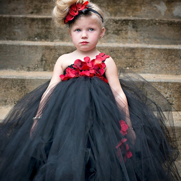 Baby girl red on sale and black dress