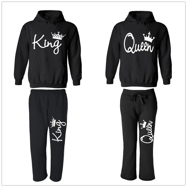 King Queen Couple Matching Set Hoodie 