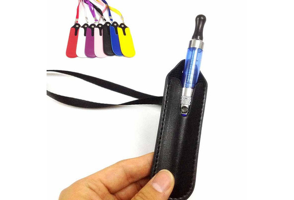 E Cig Lanyard Choose Your Colour & Pattern Shisha Pen Holder & Leather Pouch 