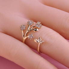 Flowers, art, Jewelry, Diamond Ring