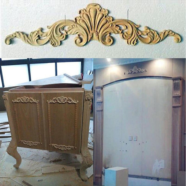 RUNBAZEF All'ingrosso Squiso Gomma Classico Legno Intagliato Applique Mobili Retrò Craft Decor