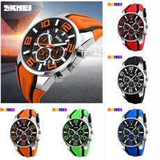 (5 Color ) Fashion SKMEI Brand Watches Sports Casual Fashion Quartz Sport Military Watches Chronograph Watches Top Brand Luxury Wristwatches ( Color: Black, Red, Green, Orange, Blue )