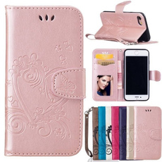 Luxury Flip Cover Holster Embossed Heart Pattern PU Leather Wallet With Card Holder Design For iPhone 5 5S SE 6 6S Plus 7 7Plus/Samsung Galaxy S6 Edge S7 S7 Edge S8 S8Plus J1 J3 J3(2016) J5 J5(2016)/Huawei P8Lite P9 Lite Protection Mobile Phone Bag Case
