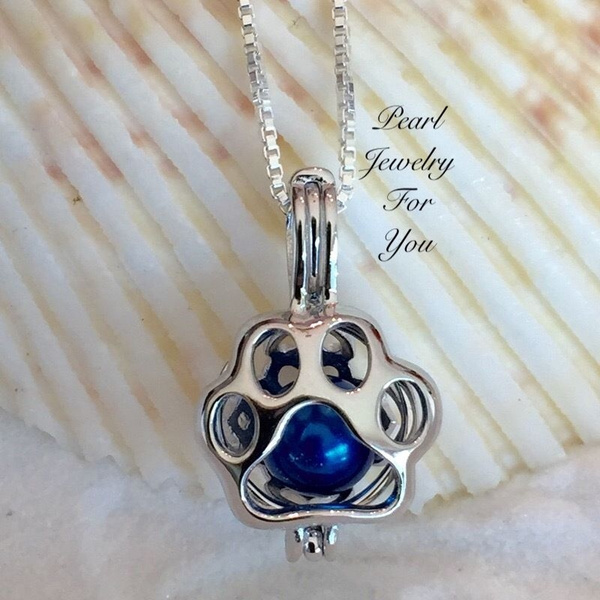 Silver Disc Paw Print Necklace