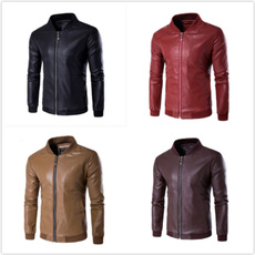 Jacket, slim, leather, Spring