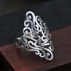 Sterling, adjustablering, Flowers, thaisilverring