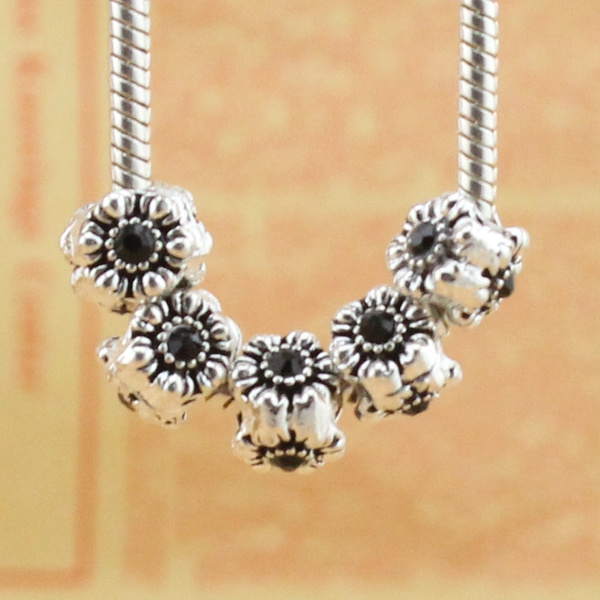 10Pcs European Silver Charm bead For Bracelet& Necklace chain 