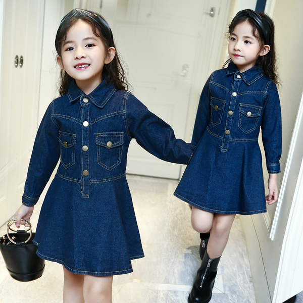 Girls Jeans Overalls Dress Adjustable Denim Jumpers – Kidscool Space