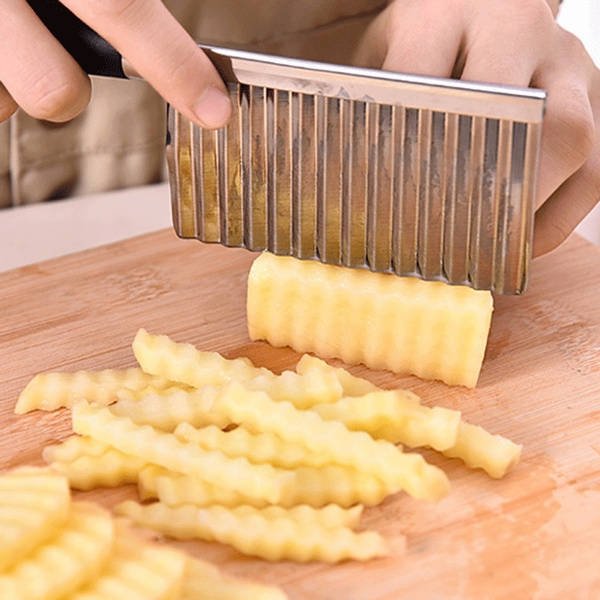Corrugated Knife, Stainless Steel French Fries Cutter, Potato