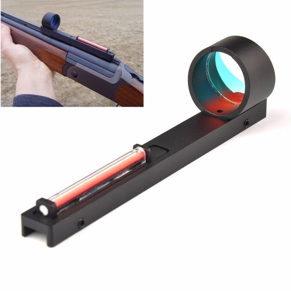 Red Fiber Red Dot Sight Holographic Scope Sight For Shotgun Rib Rail Hunting 