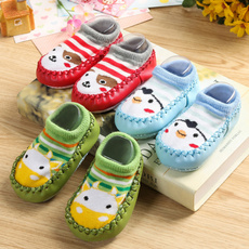 Baby Shoes Socks Infant Cartoon Socks Baby Gift Kids Indoor Floor Socks Leather Sole Non-Slip Thick Towel Sock