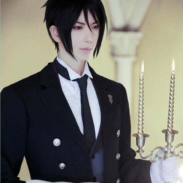 Sebastian Michaelis tuxedo suits cosplay costumes Japanese anime Black Butler clothing Halloween costumes