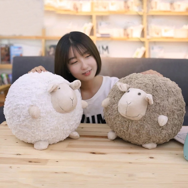 Download Cute Soft Plush Fat Sheep Ball Toy Stuffed Lamb Sleeping Sheep Doll Pillow Cushion Baby Kids Friend Girl Birthday Gift Wish