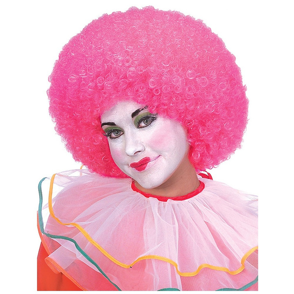 Neon Afro Wig Big Jumbo Clown Costume Accessory Adult