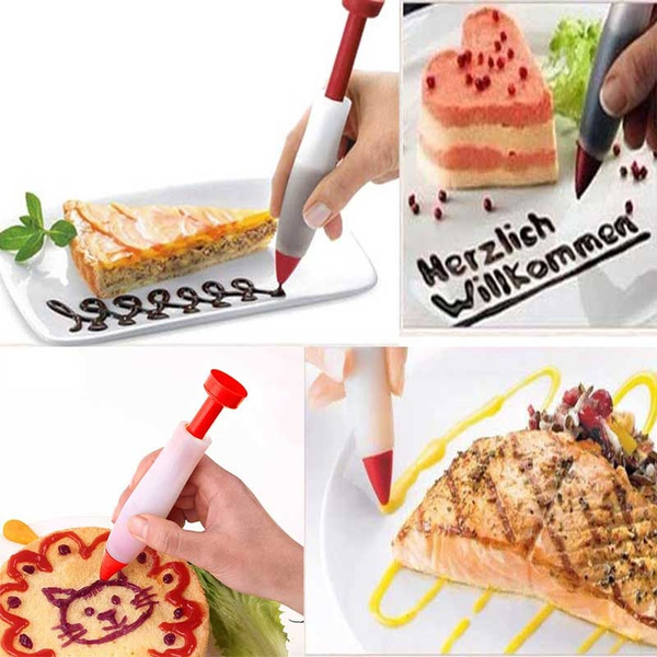 Cream Cake Decorative Writing Pen Silicone Syringe Pastry Pen Kitchen  Baking Gadgets For Writing Chocolate/cream Decoration
