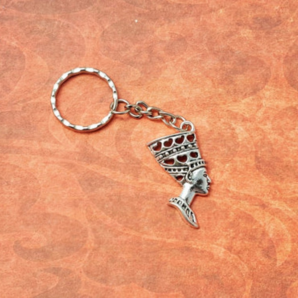 Nefertiti Keychain, Egypt Keyring, History Gift, Queen Keyring