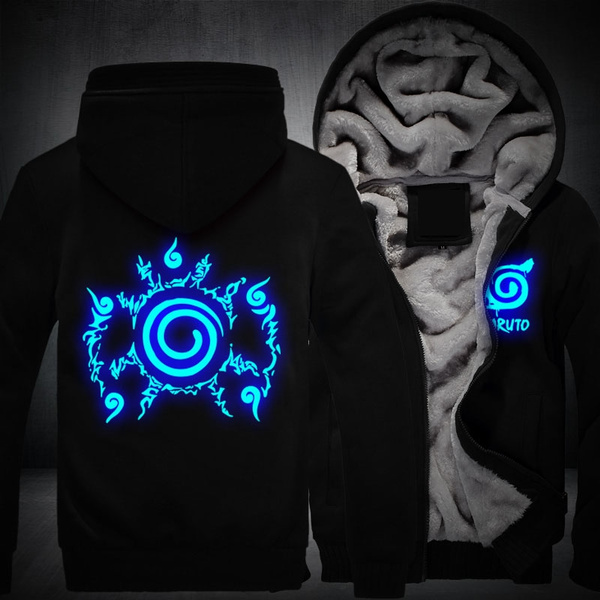 Naruto Naruto Sasuke Sharingan Men Hoodies Clothes In Winter Tide Luminous Men Coat One Piece Anime Jacket Warm Men S Tracksuit G Wish