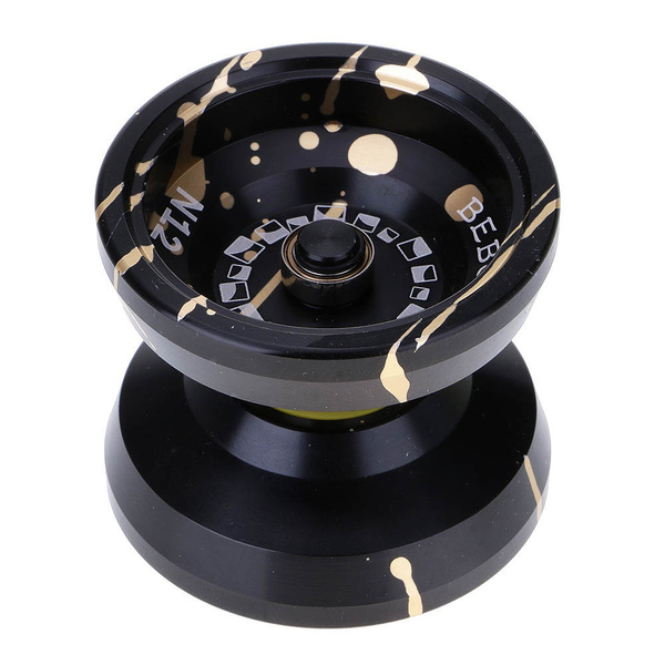 Durable Portable Bearing String Alloy Black Gold Yoyo Ball Adult Kid's Play Toy 