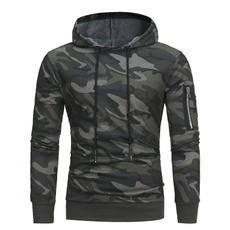 armygreen, sportscoat, Plus Size, hooded sweatshirt