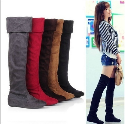 flat bottom thigh high boots