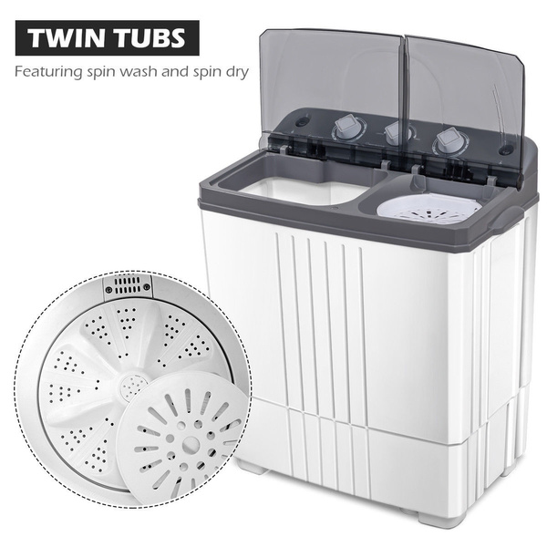 Portable Mini Compact Twin Tub Washing 