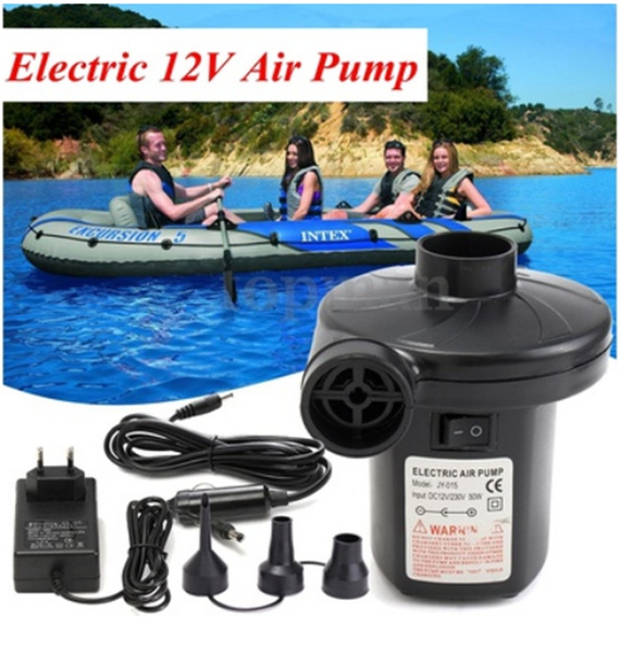 Jeffergarden Electric Air Pump Inflator Compressor Deflator Exhaust Portable for Air Bed Boat Mattress with 3 Nozzles 