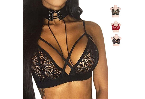 Strappy Harness Black Bralette Bra