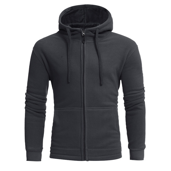 plain gray zip up moletom com capuz