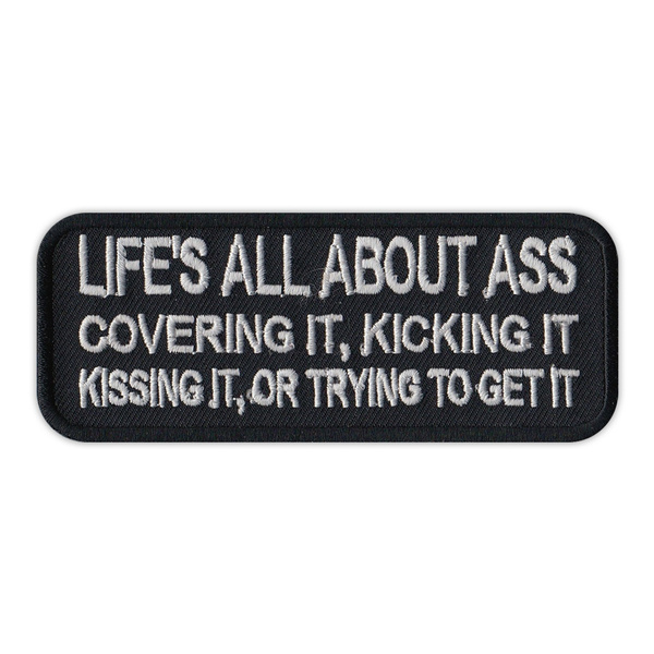 Kissing Kicking Motorcycle Jacket Patch Getting Covering All About Ass