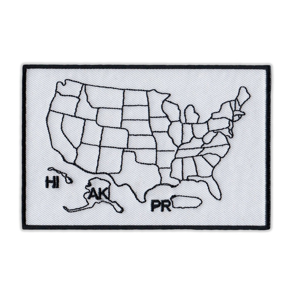 Color In Map Of States Visited Motorcycle Jacket Patch - States Traveled Map - Color In States You Visited  - 3" X 2" | Wish