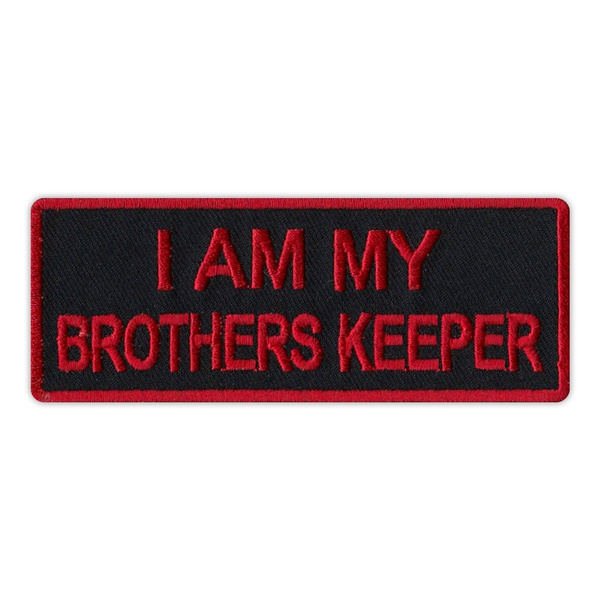 Embroidered I Am My Brother's Keeper Red Sew or Iron on Patch Biker Patch Embroidered I Am My Brother's Keeper Red Sew or Iron on Patch Biker Patch