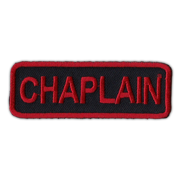 Position Motorcycle Jacket Embroidered Patch Red/Black Rank Chaplain 