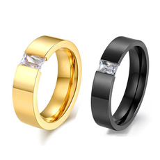 Cubic Zirconia, polished, wedding ring, gold