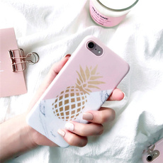 Pineapple TPU Soft Coque IPhone Case Silicone IMD Marble Back Cover Cell Phone Shell