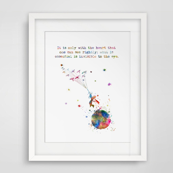 The little prince inspired poster print wall art gift story merchandise nursery