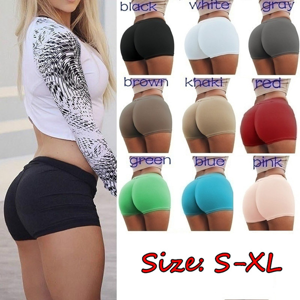 Safety Pants Solid Tight-fitting Hip Elastic Anti-lighting Yoga Lady Shorts 