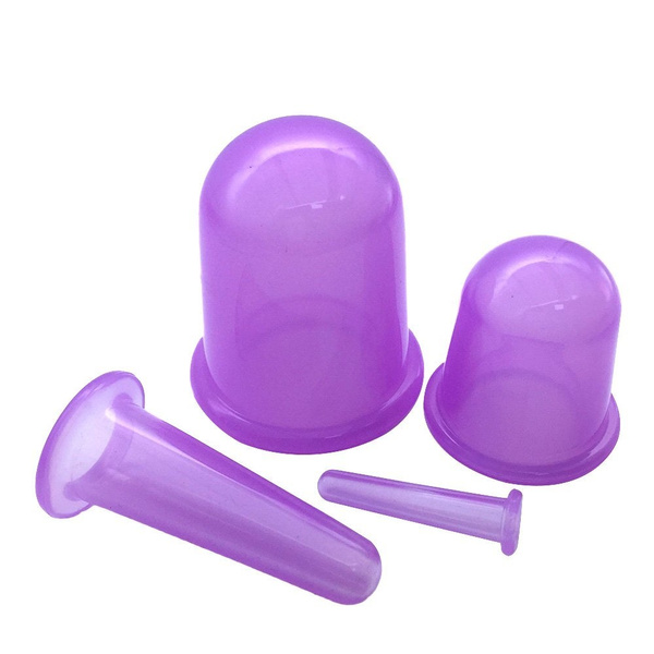 4 Pcs Silicone Cupping Cups Set Massage Vacuum Therapy Rubber Cup Body 