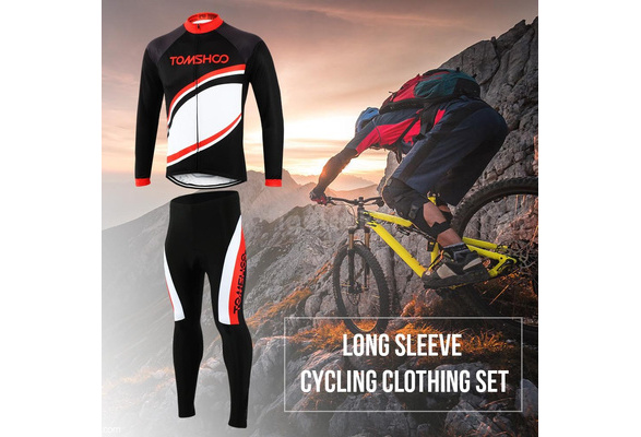 TOMSHOO Spring Autumn Men Cycling Clothing Set Sportswear Road