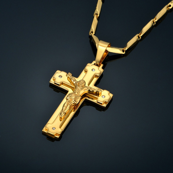 SMALL CHUNKY CZ CROSS NECKLACE – SHOP MIX