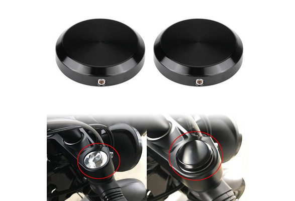 Qiilu 2Pcs Motorcycle CNC Billet Front Fork Cap Stem Nut Cover for Victory Cross Country Highball 