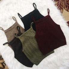 Summer Women Sleeveless Crop Top Slim Tank Top Vest Ladies Casual Camisole Cropped Shirt Solid Color Blouse