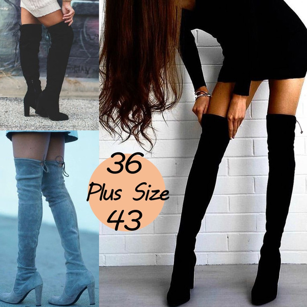 Knee Boots High Heels Woman Shoes 