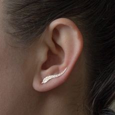 Women Fashion Earings Jewelry Leafs Ear Lady Feather Stud Earrings Accessories Gifts