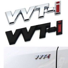 3D Metal VVT-i  Logo Chrome Silver Strip Car Fender Sticker Side Emblem Badge for TOYOTA Camry COROLLA YARiS Ralink REIZ CROWN