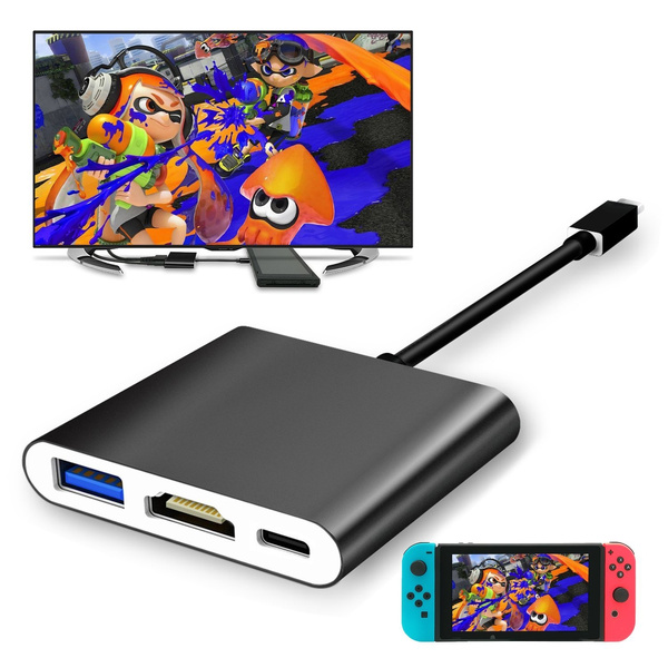 Nintendo Switch Portable Dock Usb C Hdmi Multi Port Input Output For Nintendo Switch Type C Adapter Charging Connecting Hub Replacement For Original Switch Dock Wish