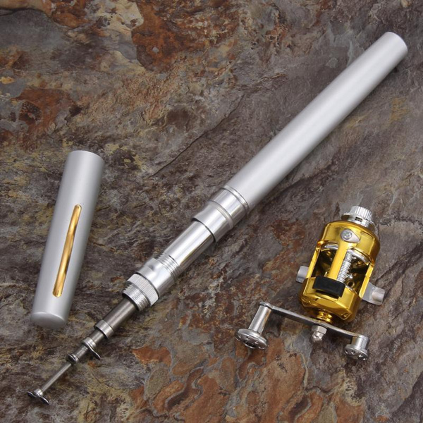 Mini Portable Pocket Fish Pen Aluminum Alloy Fishing Rod Pole Reel Combos 