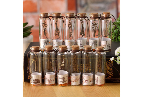 99B6 10pcs Glass Bottle Gift Hotel Festival Wishing Bottle Prop Party Art Craft